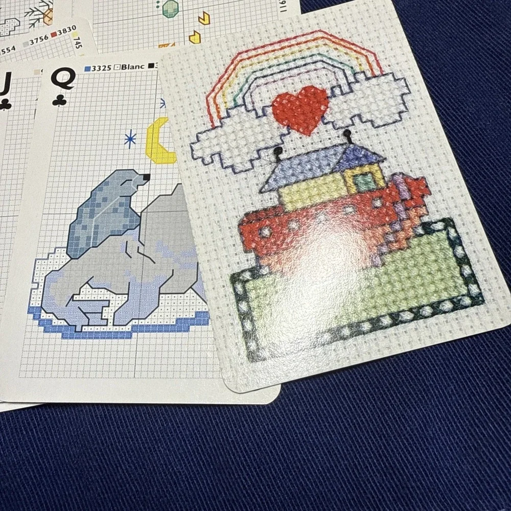 2 Bucilla PLAYING CARDS Cross Stitch Designs Noah's Ark Inspirations
